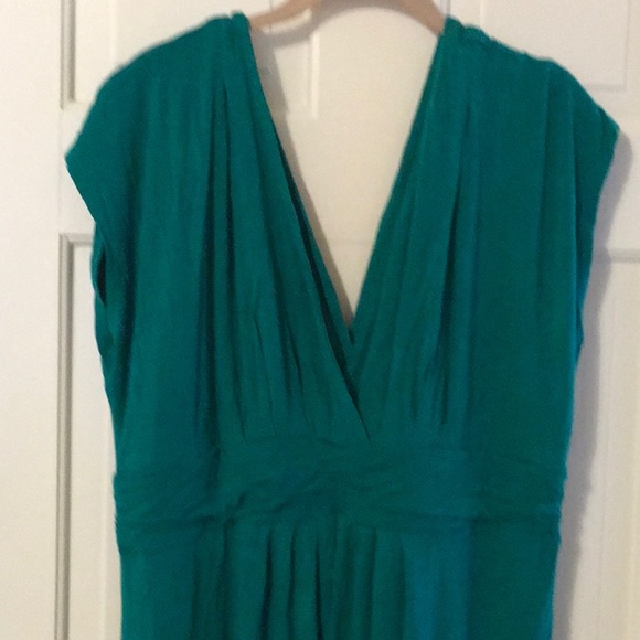 EUC,IMAN,1XP,Cotton,GREEN,step in design,gathered waist,CAP SLEEVES,maxi dress - Picture 4 of 8